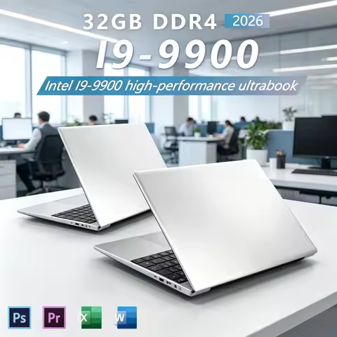 Ultra Slim Windows 11 Laptop Computer 15.6 Inch 32GB RAM 512GB 1TB SSD Intel i9 9900 Notebook Gamer 