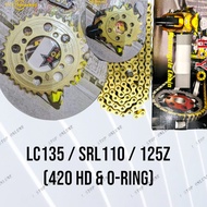 SPROCKET SET HOYO (420 GOLD) LC LC135 V1 - V8 SRL110 LAGENDA110 125Z Y110 Y100