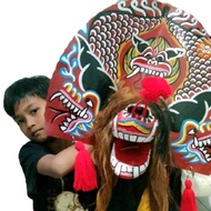 Topeng Barongan Anak SD Kucingan Naga Kayu Ukiran Galak | Barong Mini Reog Jaranan Caplokani