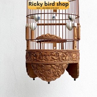 Bamboo Birdcage, Puteh bird cage - Fish, prawn and crab design