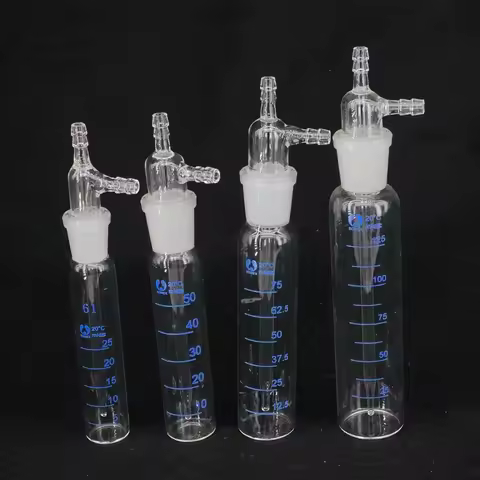 10/25/50/75/100/125/250/275/325/500ml Borosilicate Glass 8mm Gas Sampling Tube Glinsky Absorber Bott