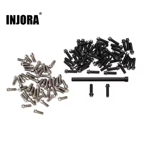 INJORA M2 M2.5 M3 Steel Scale Beadlock Ring Screws 1.9 2.2 Wheel Rims for 1/10 RC Crawler Car TRX4 A