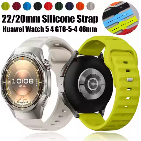 22/20mm Soft Silicone Strap for Huawei Watch 5/4/GT6-5-4 Pro Amazfit Active 3 Max/Bip 6-5-Max Watchb