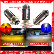 ORIGINAL MOTORCYCLE HEAD LIGHT H6 LASER 30 LED ALIEN H6 LED LASER 2 COLOR HI / LOO 20 WATT | H6 MAIN