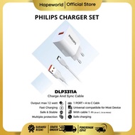 PHILIPS ADAPTOR 15W SET WITH a TO C CABLE DLP3311A WHITE