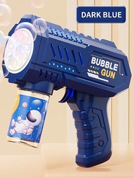 1入組全自動泡泡機兒童禮物,電動玩具,手持加特林太空船泡泡槍,男女兒童皆適用,泡泡水和電池不包含