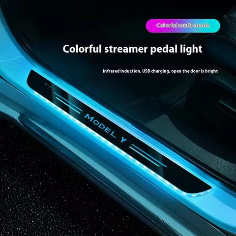 Car LED Wireless Threshold Light For Tesla Model 3 Model Y Model S Model X Roadster Auto Threshold L