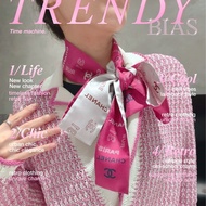 CHANEL 絲巾雙色🎀經典co co字母Twilly 全新有盒🎁