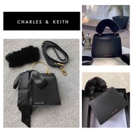 CHARLES AND KEITH'S Black Fur Bag
