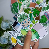 Stiker Floral Cactus Cute Aesthetic Lucu Waterproof Sticker Lucu