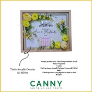 FRAME KAYU MAS KHAWIN / GUBAHAN FRAME DUIT HANTARAN / FLOWER FRAME FOR DIY