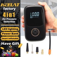 keelat Portable Air Pump With LED Light Mini Cordless Air Pump Portable Inflator Car Air Pump Car Tyre