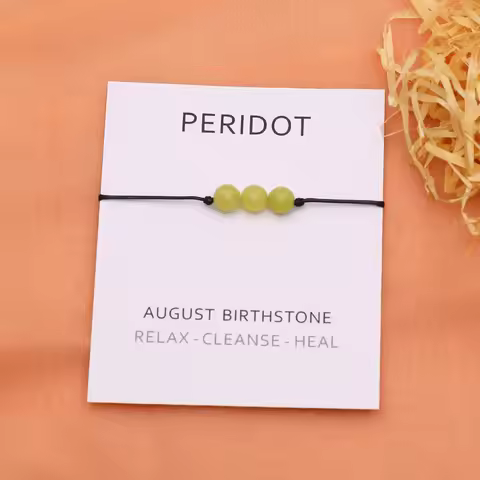 Green Peridot Stone Healing Bracelet August Birthstone Peridot Crystal Bracelet Peridot Jewelry Wome