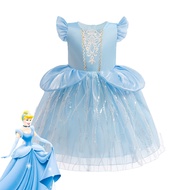 MQATZ เสื้อผ้าแอนนาราชินีหิมะเครื่องแต่งกายคอสเพลย์ซินเดอเรลล่าสำหรับเด็กผู้หญิงชุดเจ้าหญิงเลื่อมงาน