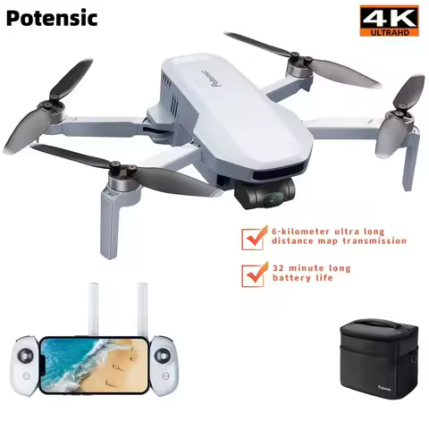 Potensic 4K Camera Drone Professional Mini Drone with 3 Axis Gimbal GPS 6KM Brushless RC Toys Quadco