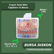 Mini Capybara Twist Crayon 12 Colors Twist Crayon 1 Set Coloring Trains Fine Motor Skills for Childr
