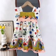Bear Leader Kids Dress For Girls 3-11 Years Girls Dress Princess Baby Graffiti Bubble Sleeve Dress F