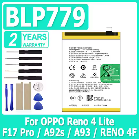 BLP779 Battery For OPPO Reno4 Lite/F17 Pro /A92s /A93 /RENO4F Replacement Repair Part Phone Batterie