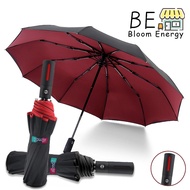 BE Fibrella Umbrella 3Folds Automatic UPF50+ Black Backing UV Protection Sun And Rain #3001