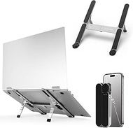 Junfire Portable Ergonomic Laptop Stand for Desk, Foldable Laptop Riser with 6 Adjustable Angles, Compatible with MacBook Air Pro, Dell, HP 11-17.3'' Notebook, Ideal for Travel &amp; Home Office