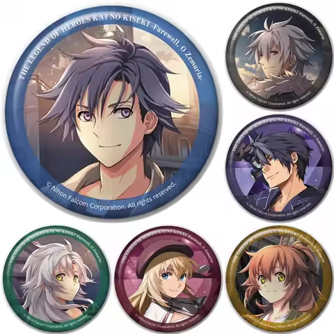58mm Anime Eiyuu Densetsu The Legend of Heroes Farewell O Zemuria Cosplay COSTUME Badge Pin SPTE Tin