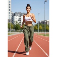 Women's Gym Yoga Sports Straight Pocket Jogger Pants