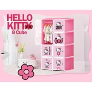 8CUBE DIY Rack Storage Cabinet Wardrobe With Almari Hanger (CARTOON)