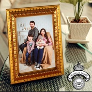 4R/5R 13x18cm photo frame with gold, silver, brown gradient carving