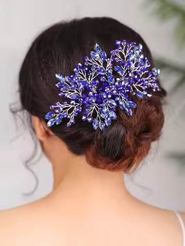 Bohemian Black Red Green Crystal Women Hair Combs Bridal Hair Accessories Wedding Hair Jewelry Head 