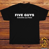 2025 Brand New Five Guys Restaurant Logo Black Sports Gray White Navy Blue Red T-Shirt