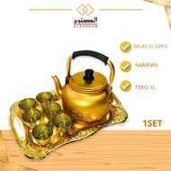 teko arab 1set / ceret komplit / teko / gelas / nampan arab / SHABANI STORE