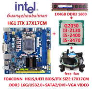 used Gaming Combo Set / bundle  Foxconn h61s motherboard uefi bios h61  itx 17x17 cm PCI-E 3.0 + Int