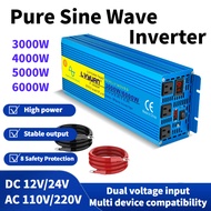 [Ready Stock] solar inverter car inverter DC12V/24V to AC 110V/220V With Digital Display 3000w 6000w