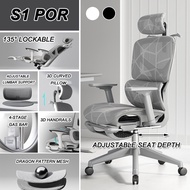 [SG Stock]Office Chair Ergonomic With Lumbar Support Adjustable Arms Headrest Back Computer Chair