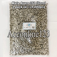 MATA Chicken Eye 350 (5mm) Chicken Eye/ Eyelet 350 (5mm) Silver (1 pack contains -/ + 55,000 pcs)
