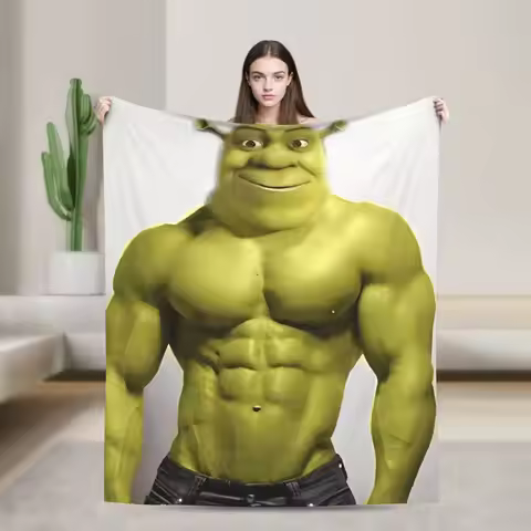 Funny Shreks Meme Throw Blanket for Couch Soft Cozy Plush Blanket 50x60 Inch Multi-size Bedspread fo