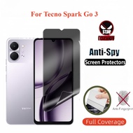 Anti-Spy Hydrogel Film For Tecno Spark Go 3 2 1 GO2 GO1 SparkGO3 4G 5G 2026 Anti-Privacy Hydrogel Sc