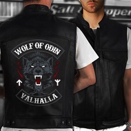 ✁♝Fashion Wolf of Odin Valhalla Jacket Wolf Leather Vest Motorcycle Vest Odin Vest ​New Motorcycle G