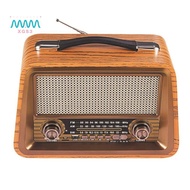 Portable Wooden Retro Radio Wireless  Speakers HIFI Stereo AM/FM Radio Player USB TF AUX MP3
