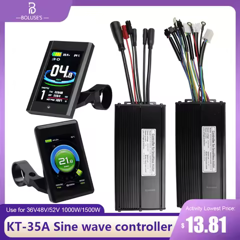 36V48V52V eBike Controller 1000W 1500W Sine Wave Controller KT-35A Brushless Controller, only suitab