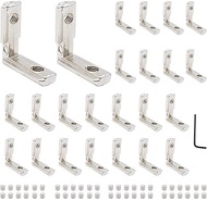 24pcs 2020 Aluminium Extrusion Connector Corner Bracket Joining 2020 Hardware T-Slotted Accessories 
