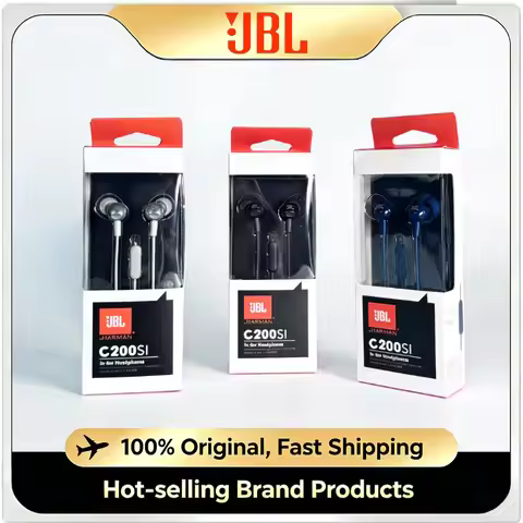 JBL C200SI Original Wired Earphones In-Ear Headset Deep Bass Stereo Sound Built-in Mic Line Control 