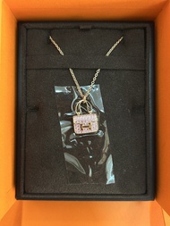 Hermes Amulettes Constance pendant necklace，Hermes 粉鑽康康鑽石項鏈
