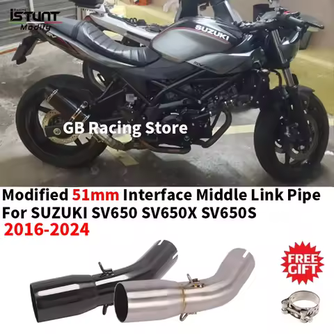 Slip On For SUZUKI SV650 SV650X SV650S SV 650 2016 - 2024 Motorcycle Escape Exhaust Modified 51mm In