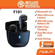 AULA F101 TWS Wireless Bluetooth 5.0 Headphones Earbuds Dual Mic Noise Cancelling Charging Case Low 