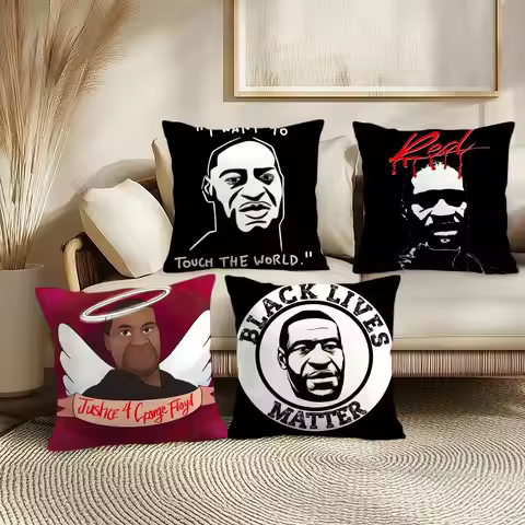 G-george Floyd Cushion Cover Soft Short Plush Pillow Cover Smooth Cozy Texture Aesthetic Cushion Cas