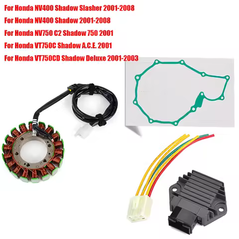 Engine Stator Coil+Voltage Regulator rectifier With Gasket For Honda NV400 NV750 VT750C2 VT750 VT750