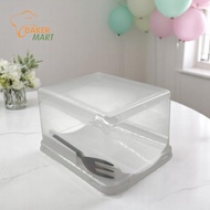 Cake Case H-1275 / Cake Tray Mika + Fork Size 12x7.5x7cm / 5pcs