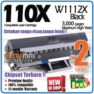 2X Compatible to HP W1112A  W1112X W1110A Laser Toner For HP Laserjet 108 108A 108w HP 136 MFP 136a 