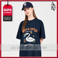 ✿ acme de la vie ✿ ADLV AUTHENTIC FISH SWAN Short Sleeve T-Shirt 3-COLORS Unisex Oversize Round Neck 2022SS KOREA STREET STYLE